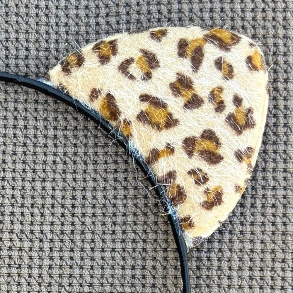 Edoneery Brown Leopard Print Cat Ear Hair Headband Adults/Kids Costume Cosplay